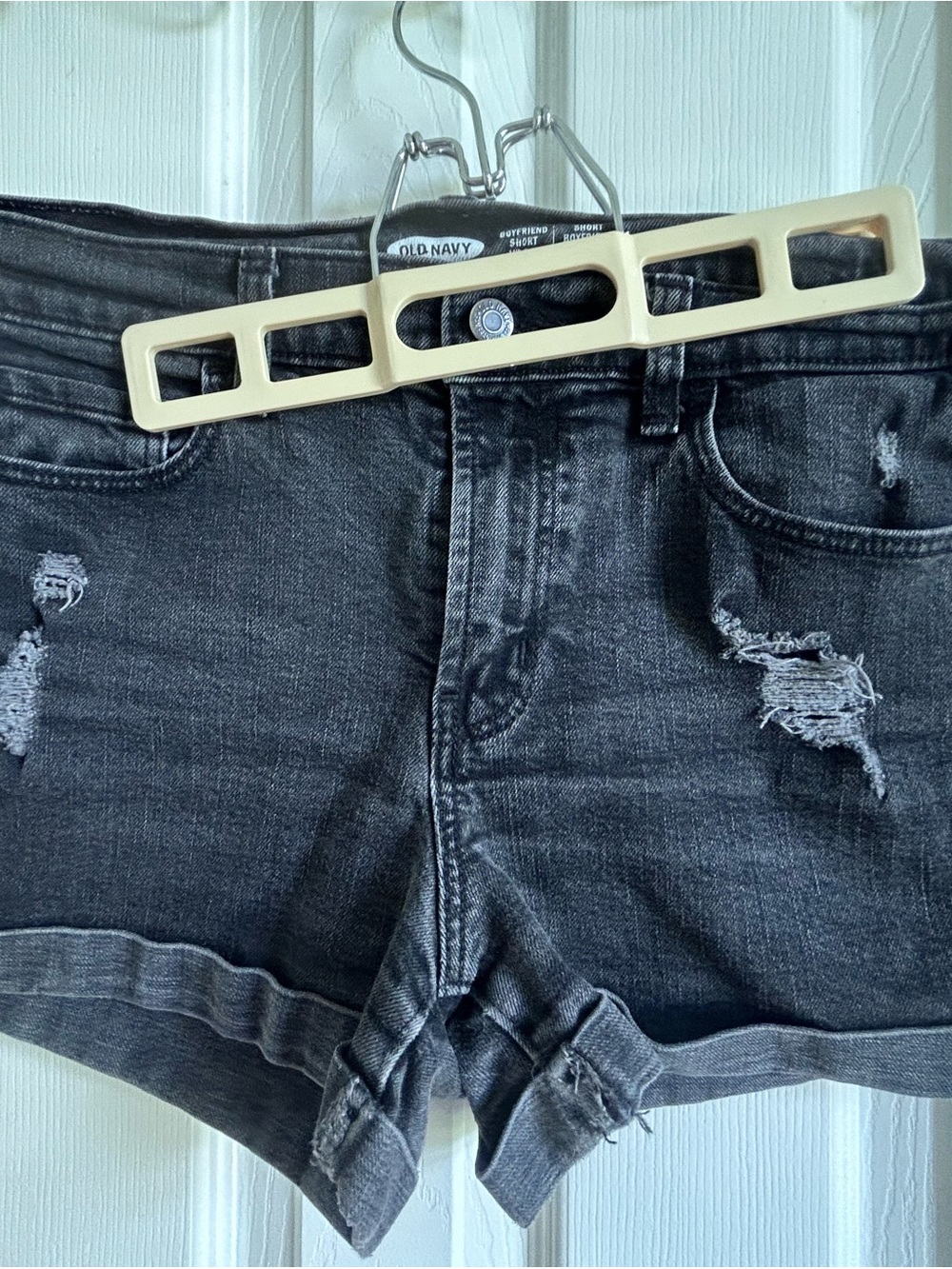 Old Navy Black Distressed Denim Cutoff Shorts